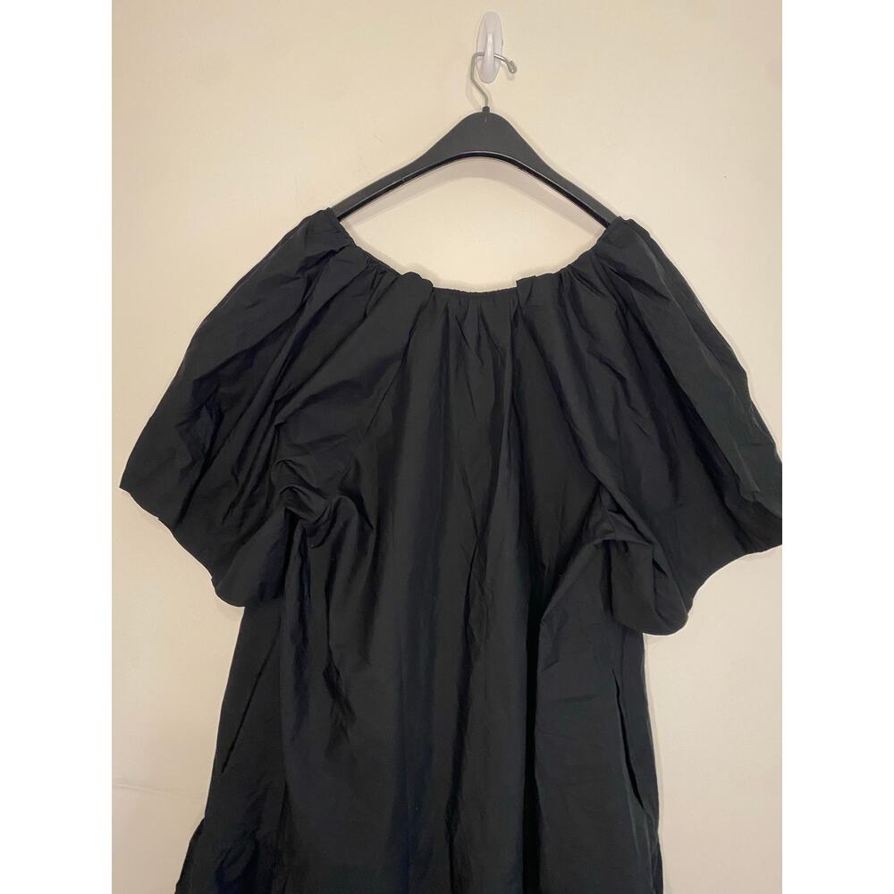 NWT Black Short Sleeve Dress Ruffles Lagenlook Minimalist Office Classic Size 2X - Picture 8 of 13